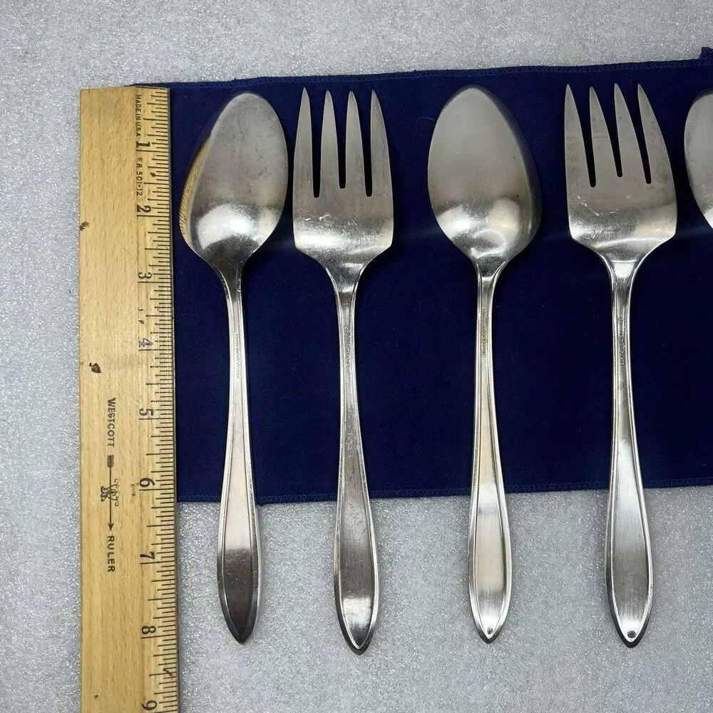 3 Sets Oneida Community Plate Adam 1917 Cold Meat Serving Fork & Spoon